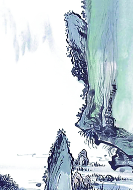 中国风水墨山水画EPS