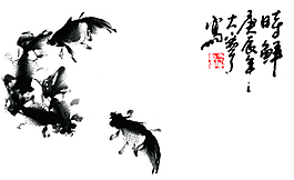 中国风水墨鱼EPS