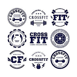 复古风格健身运动图标设计