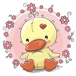 坐着的鸭子漫画图片