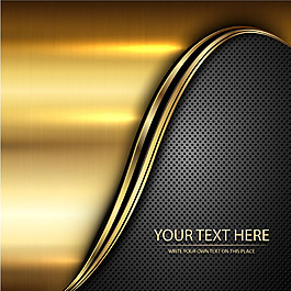 金色与黑色金属抽象背景矢量素材下载
