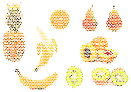 像素格子水果素材