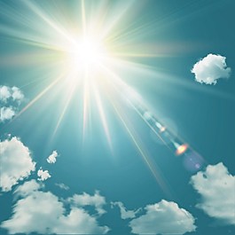 蓝色太阳天空背景