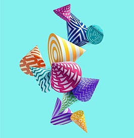 3D圆锥形花纹背景矢量素材下载