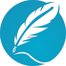 羽毛笔标志设计矢量素材下载