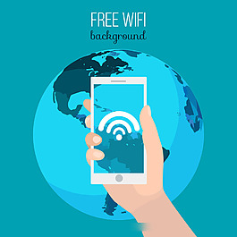 移动手机wifi连接世界地球背景