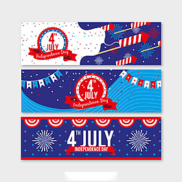 创意图案美国独立日横幅背景