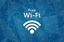 Wifi图标抽象图案蓝色背景