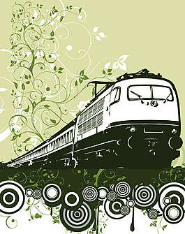 花纹火车元素背景