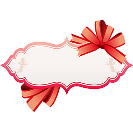 红色丝带不规则图标元素