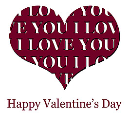 紫色心形情人节元素