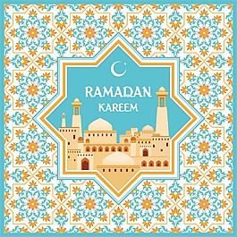 斋月图案贺卡矢量素材下载