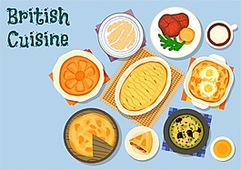 英国美食矢量素材下载