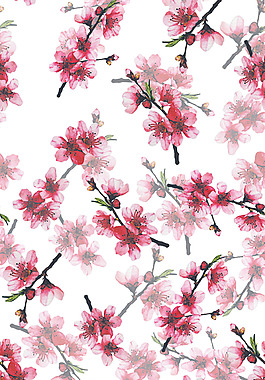 桃花印花图