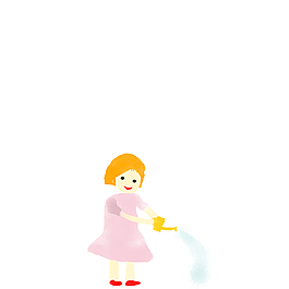 女孩洒水