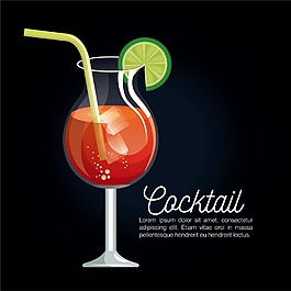 黑暗风格鸡尾酒海报矢量素材下载