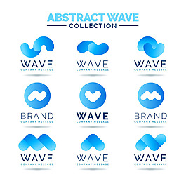 抽象图形蓝色标志logo