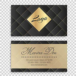 抽象金色几何图形名片设计模板