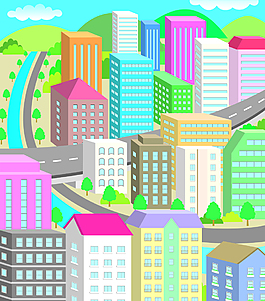 矢量城市楼房EPS
