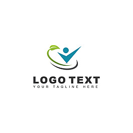 绿色抽象图形标志logo