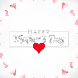 母亲节心形插图白色背景