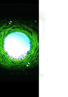 创意绿色洞口背景图