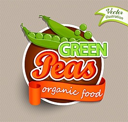 绿色豌豆标签矢量素材下载