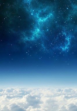 蓝天白云星河商务海报背景设计