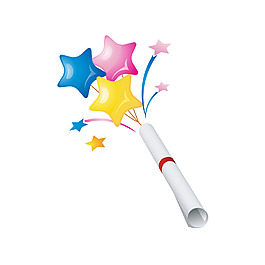 彩色五角星元素