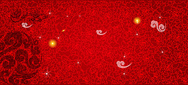 红色花纹线条背景