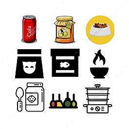 饮料饮品食品厨具icon图标素材