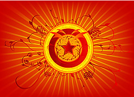 矢量五角星放射背景素材