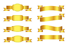 精致的金色丝带矢量素材