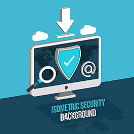 电脑与网络安全元素背景