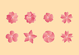 三种水彩樱花装饰图案背景樱花图案矢量素材樱花洗发露设计图案图片