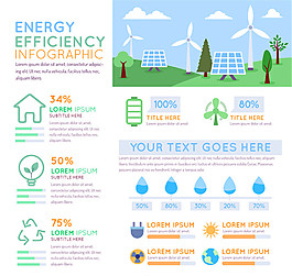 创意绿色能源效应信息图矢量素材
