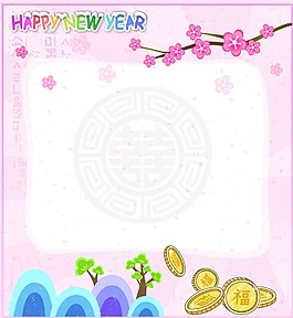 金币梅花粉底背景