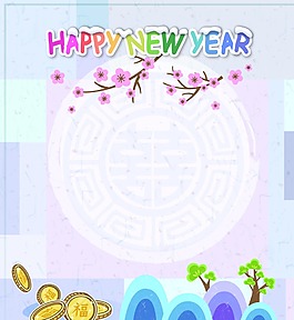 金币新年贺卡背景