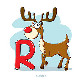 字母R和糜鹿图片