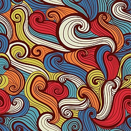 彩色线条花纹图案矢量素材下载