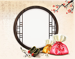 中国风梅花福袋背景