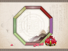 中国风几何福袋背景