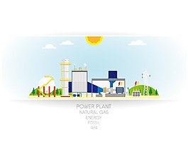 太阳能发电插画背景矢量素材下载