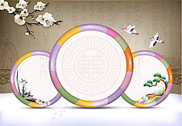 中国风梅花几何背景