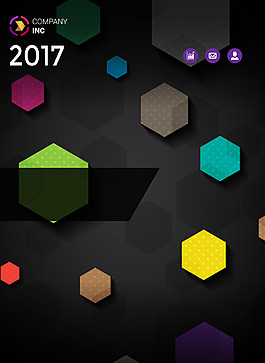 彩色几何黑色背景