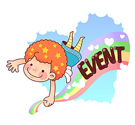 矢量心形男孩EPS