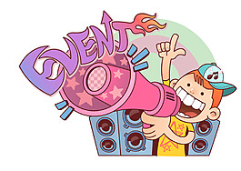 矢量男孩喇叭EPS