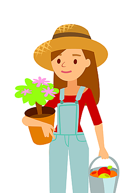 矢量种植美女EPS