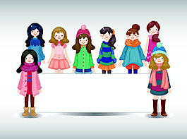 矢量八大美女展示EPS