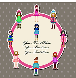 卡通服装美女EPS